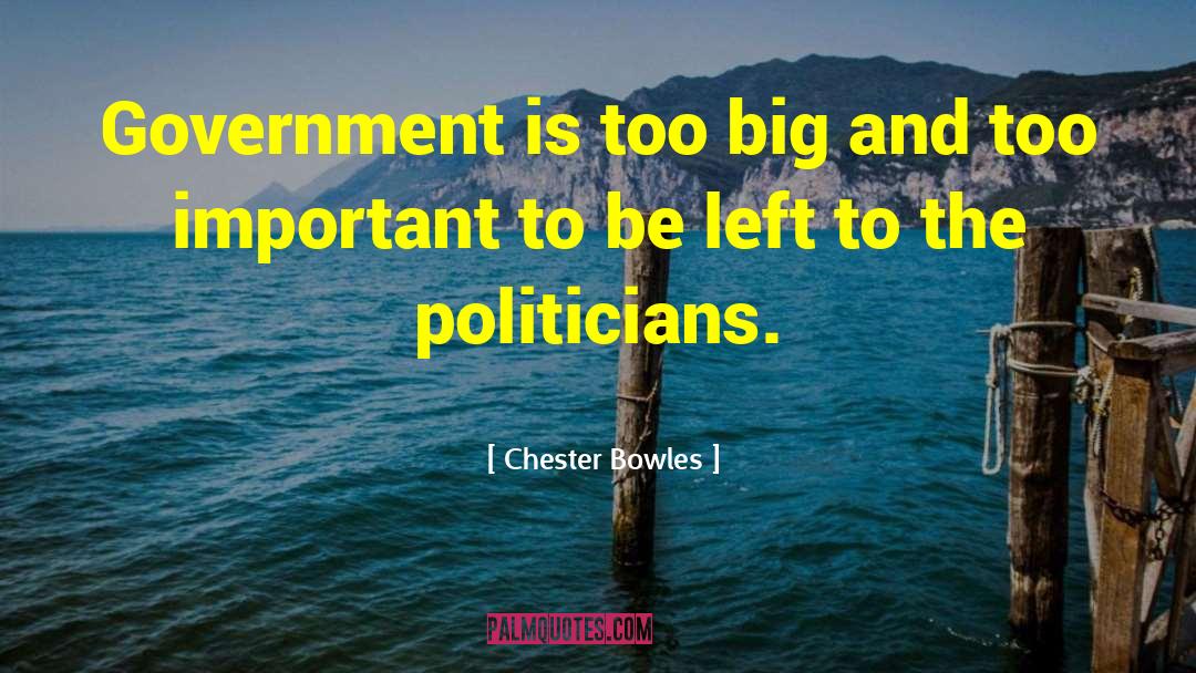 Chester Bowles Quotes: Government is too big and