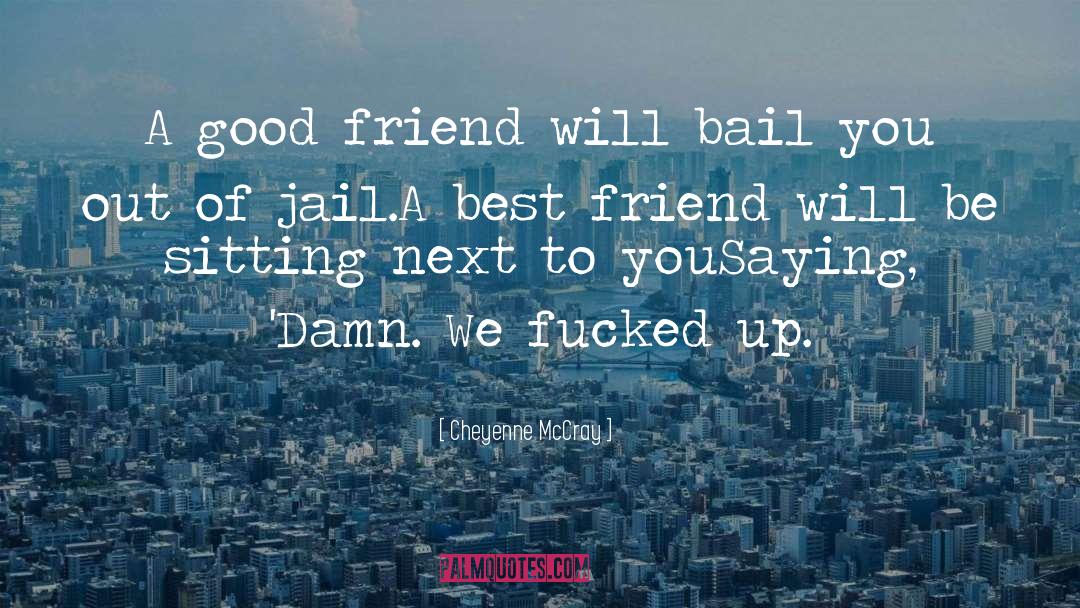 Cheyenne McCray Quotes: A good friend will bail
