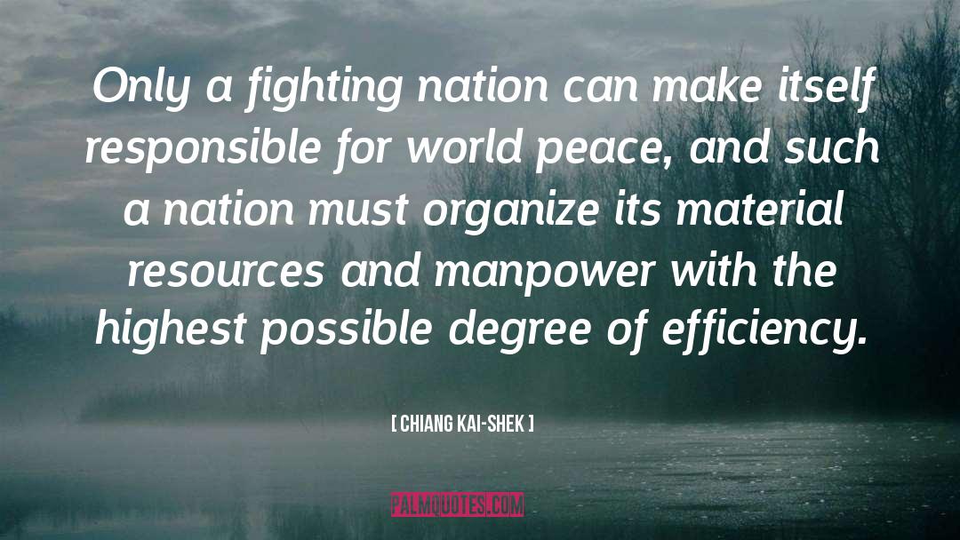 Chiang Kai-shek Quotes: Only a fighting nation can