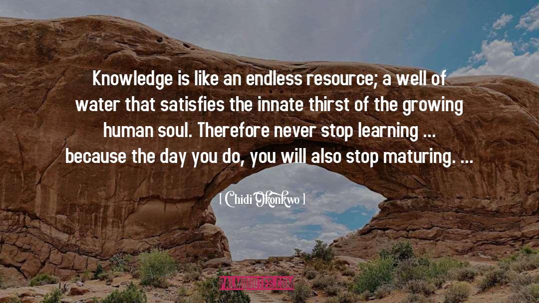 Chidi Okonkwo Quotes: Knowledge is like an endless