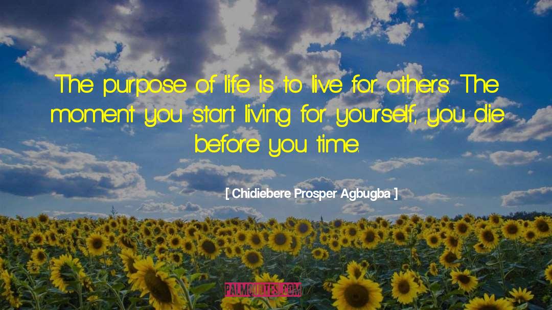 Chidiebere Prosper Agbugba Quotes: The purpose of life is