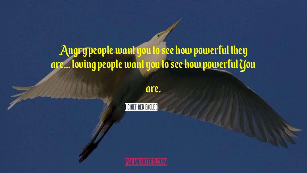 Chief Red Eagle Quotes: Angry people want you to