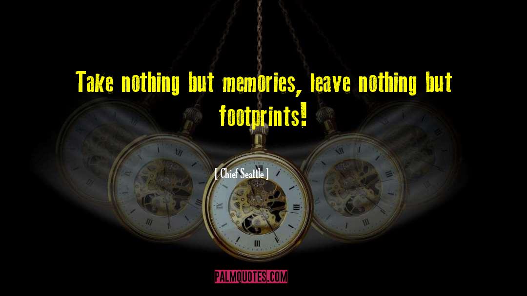 Chief Seattle Quotes: Take nothing but memories, leave