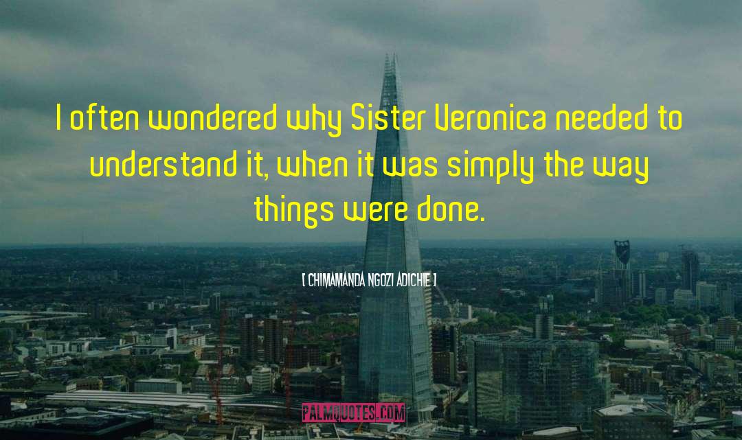 Chimamanda Ngozi Adichie Quotes: I often wondered why Sister