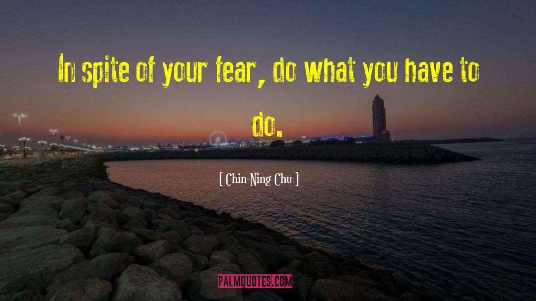 Chin-Ning Chu Quotes: In spite of your fear,