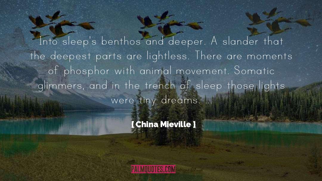 China Mieville Quotes: Into sleep's benthos and deeper.