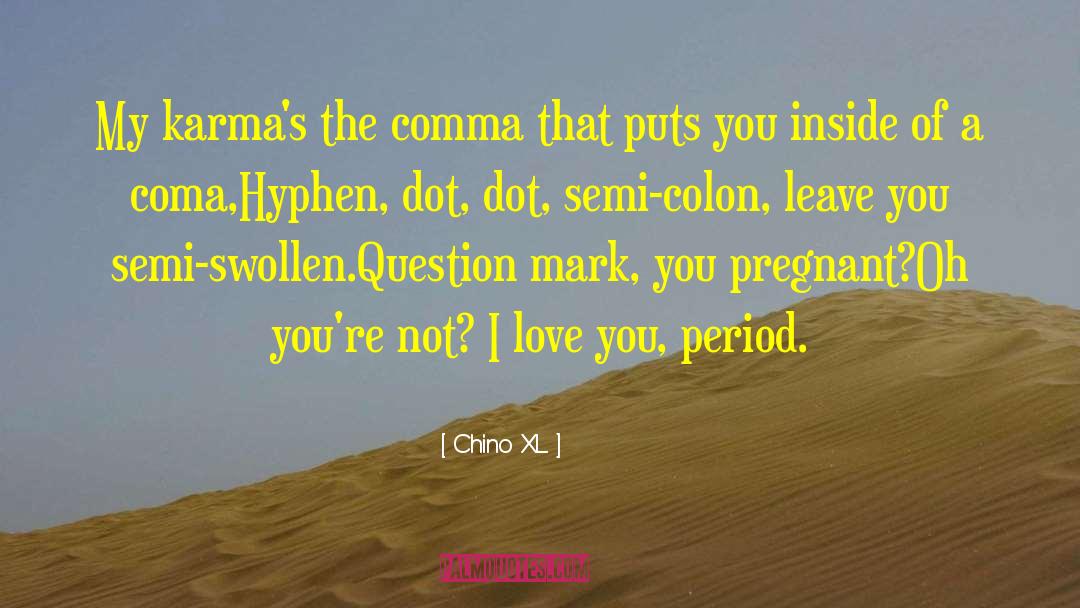 Chino XL Quotes: My karma's the comma that