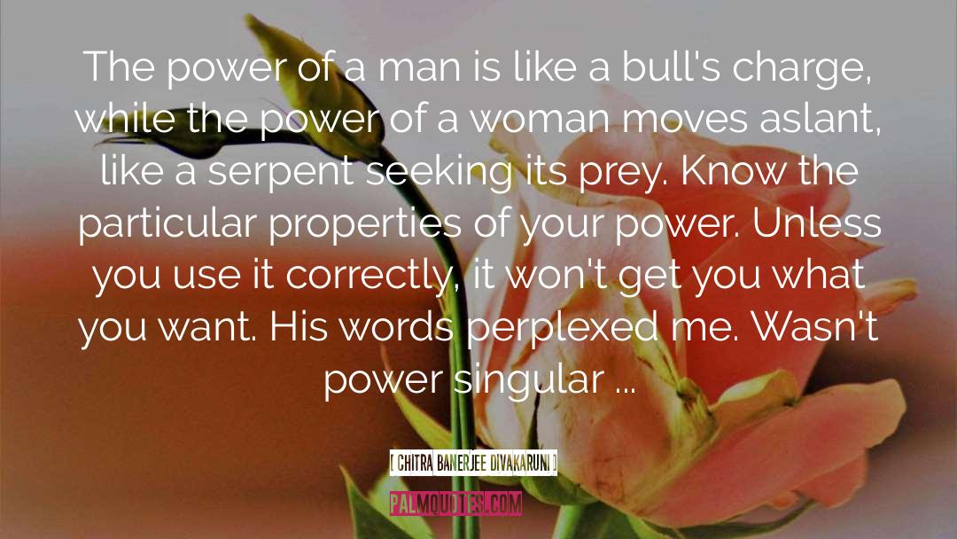 Chitra Banerjee Divakaruni Quotes: The power of a man