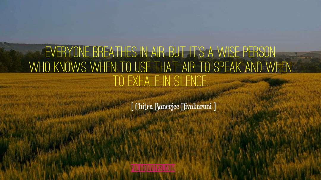 Chitra Banerjee Divakaruni Quotes: Everyone breathes in air, but