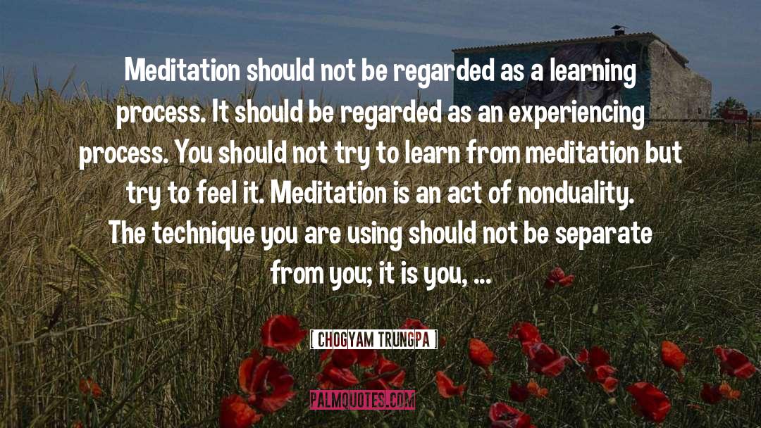 Chogyam Trungpa Quotes: Meditation should not be regarded