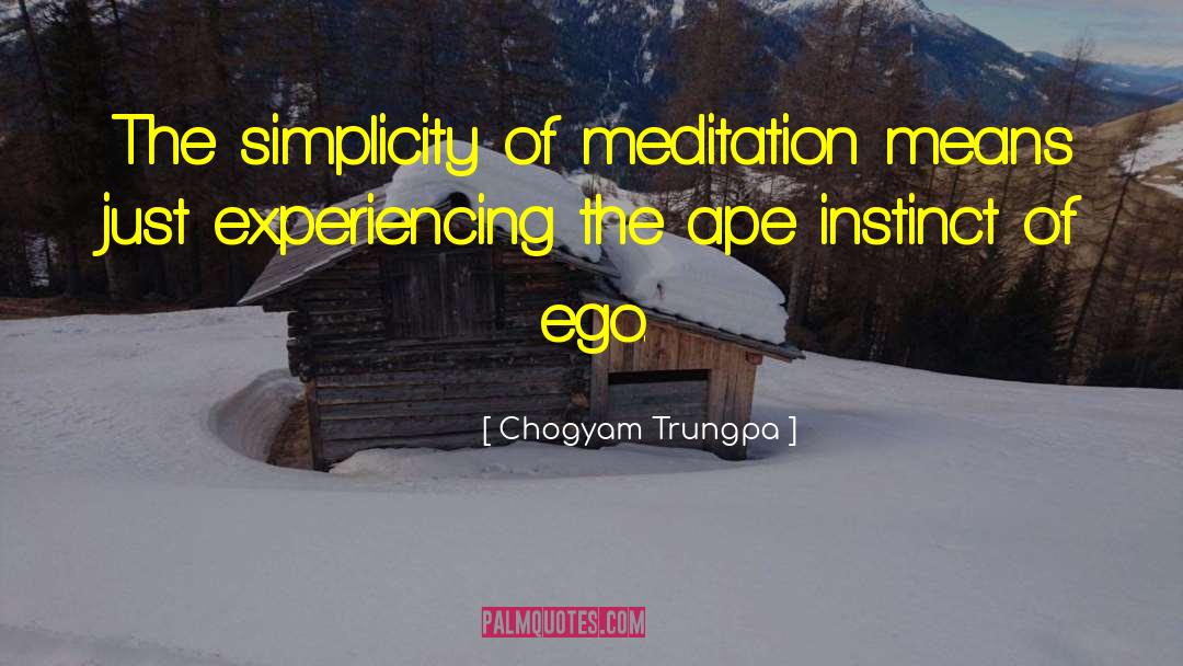 Chogyam Trungpa Quotes: The simplicity of meditation means