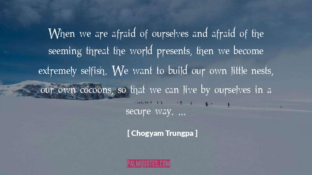 Chogyam Trungpa Quotes: When we are afraid of