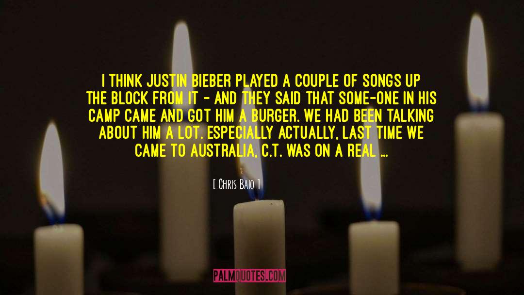 Chris Baio Quotes: I think Justin Bieber played