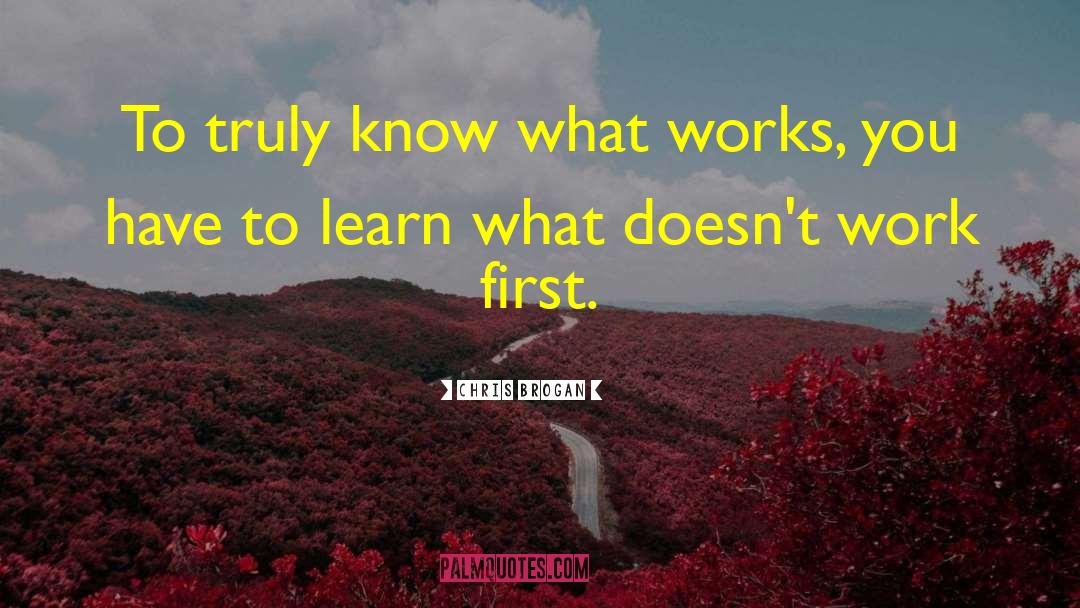 Chris Brogan Quotes: To truly know what works,