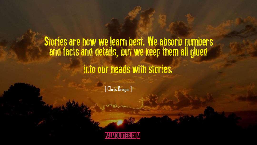 Chris Brogan Quotes: Stories are how we learn