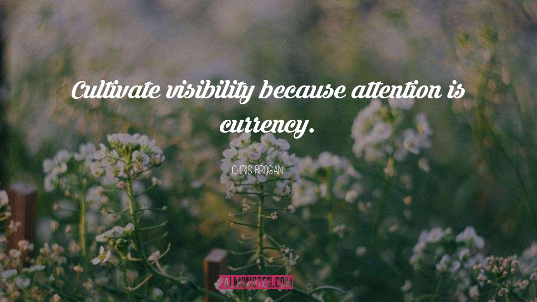 Chris Brogan Quotes: Cultivate visibility because attention is