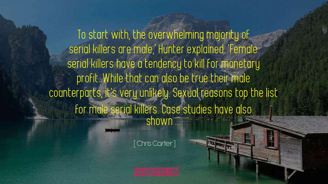 Chris Carter Quotes: To start with, the overwhelming