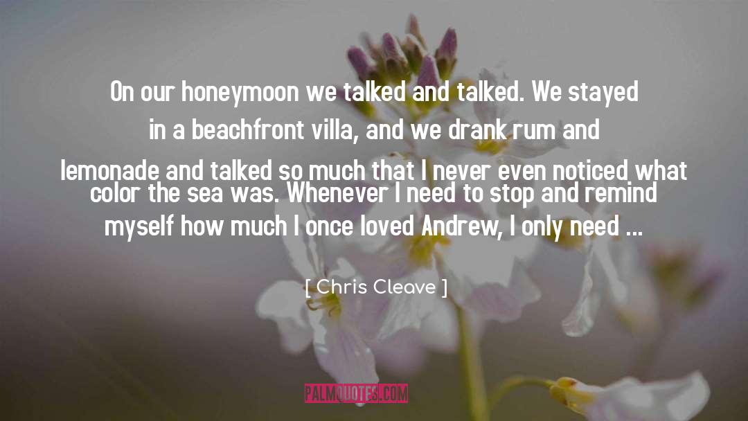 Chris Cleave Quotes: On our honeymoon we talked