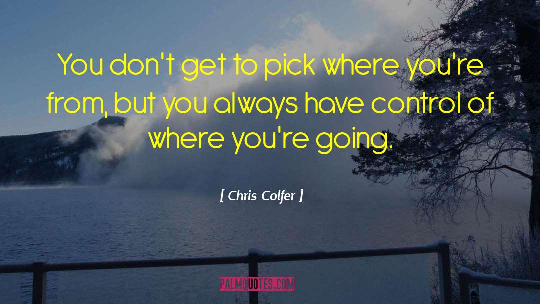 Chris Colfer Quotes: You don't get to pick