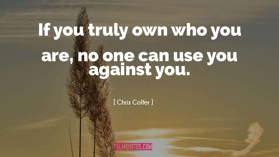 Chris Colfer Quotes: If you truly own who