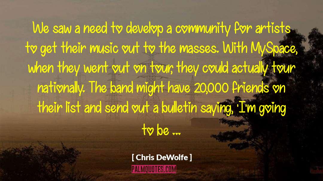 Chris DeWolfe Quotes: We saw a need to