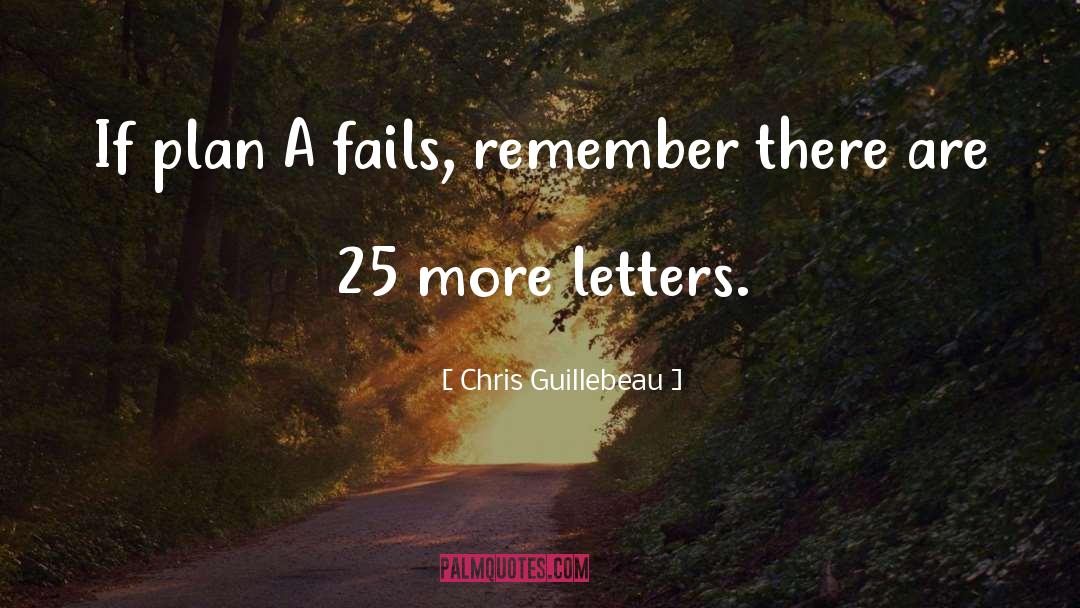 Chris Guillebeau Quotes: If plan A fails, remember