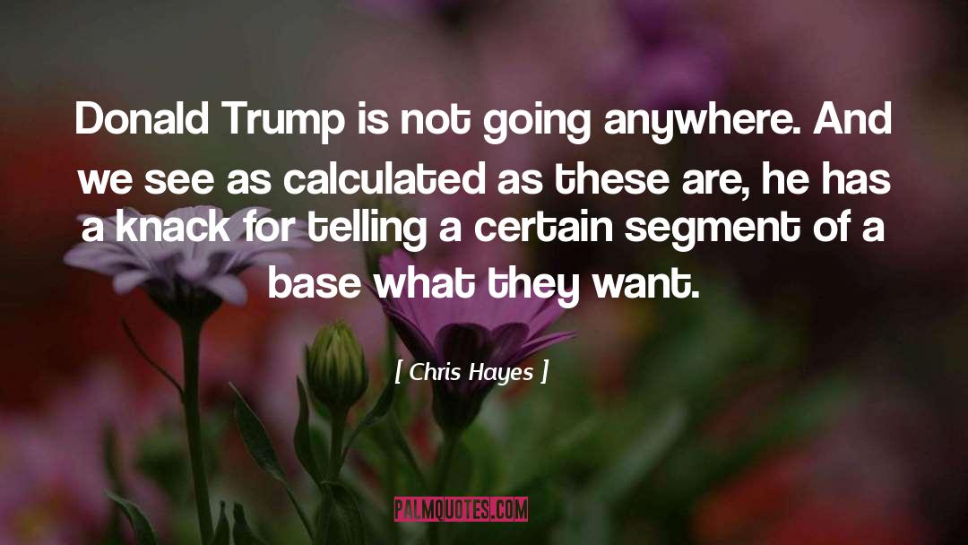 Chris Hayes Quotes: Donald Trump is not going