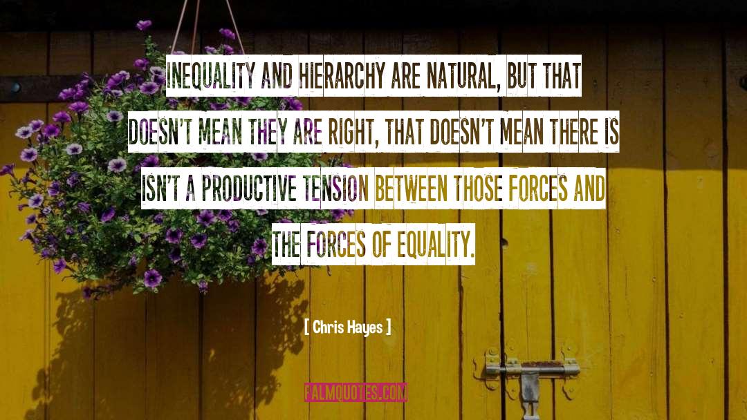 Chris Hayes Quotes: Inequality and hierarchy are natural,