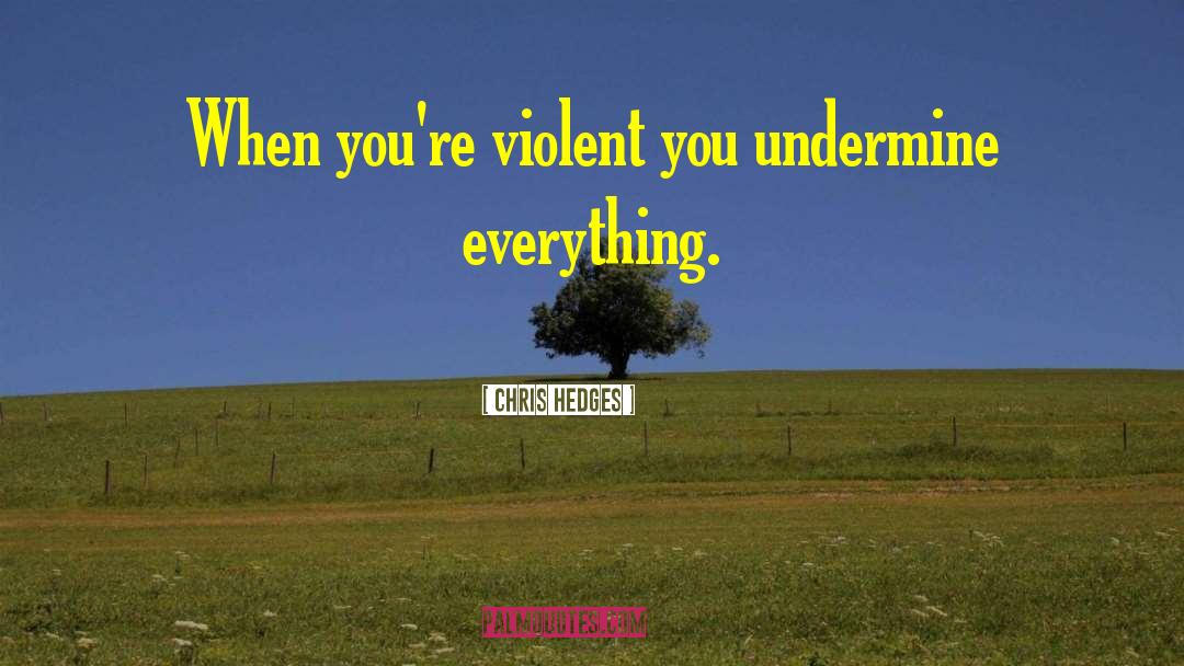 Chris Hedges Quotes: When you're violent you undermine