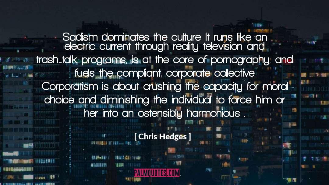 Chris Hedges Quotes: Sadism dominates the culture. It