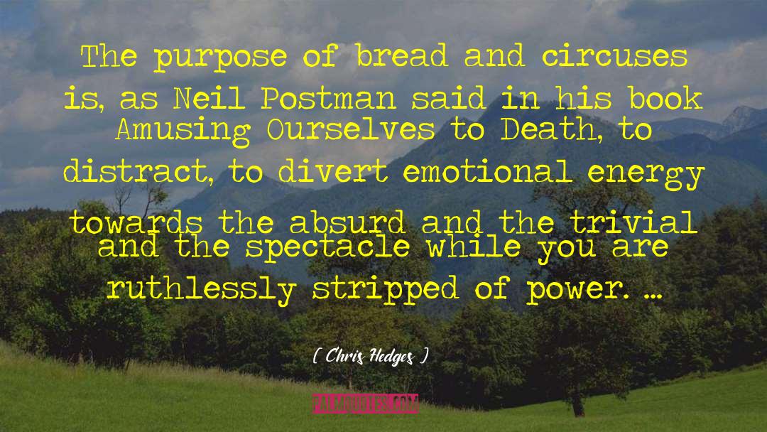 Chris Hedges Quotes: The purpose of bread and