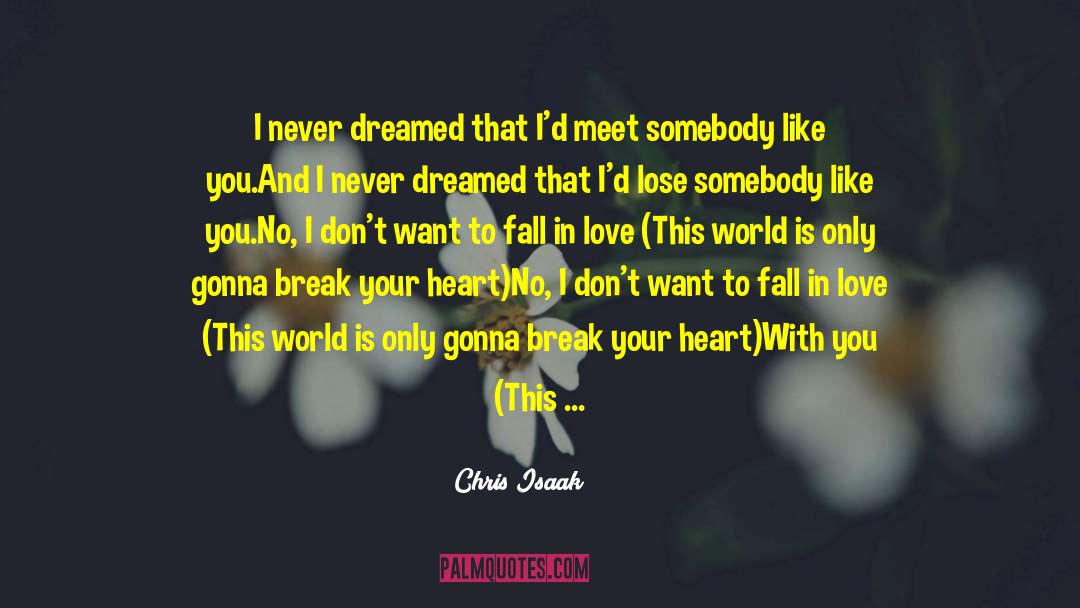 Chris Isaak Quotes: I never dreamed that I'd