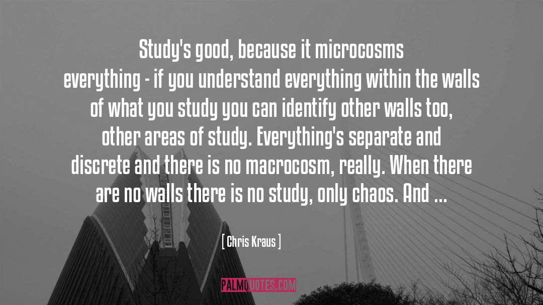 Chris Kraus Quotes: Study's good, because it microcosms