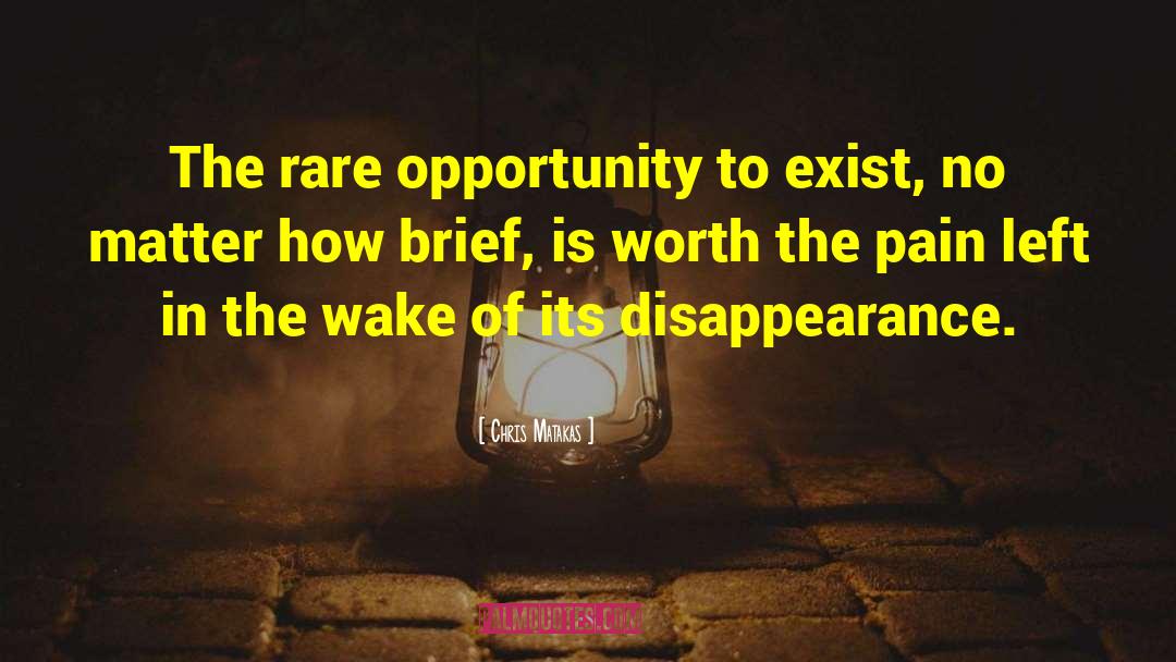 Chris Matakas Quotes: The rare opportunity to exist,