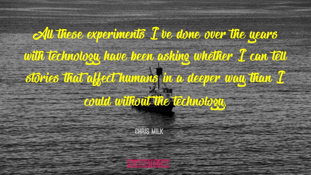Chris Milk Quotes: All these experiments I've done