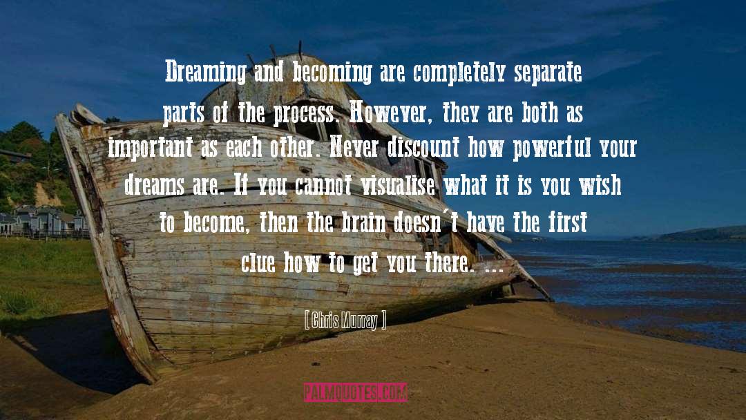 Chris Murray Quotes: Dreaming and becoming are completely