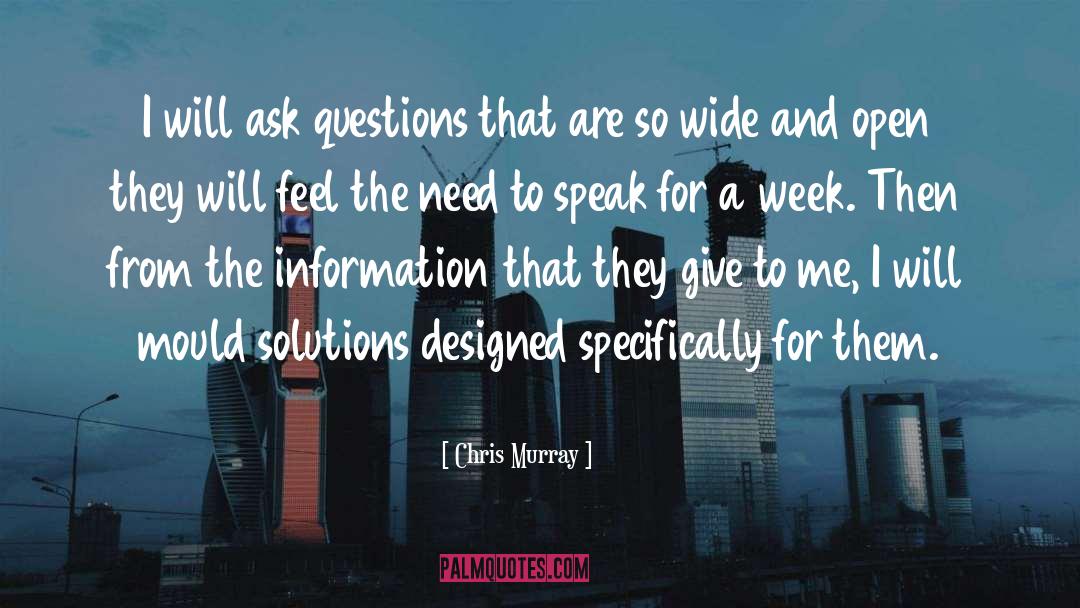 Chris Murray Quotes: I will ask questions that