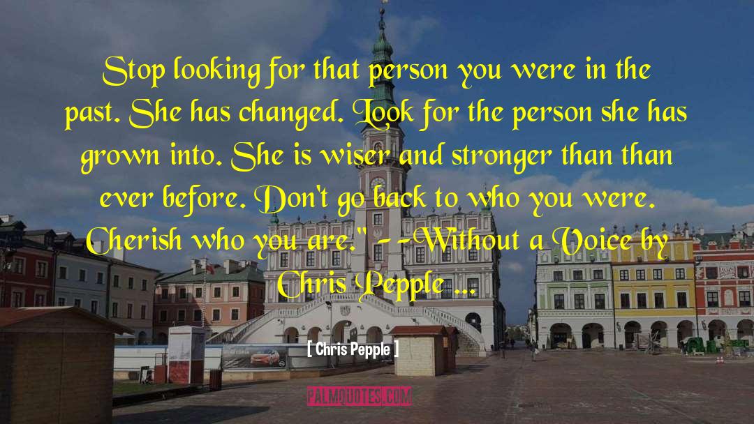 Chris Pepple Quotes: Stop looking for that person