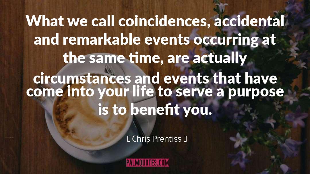 Chris Prentiss Quotes: What we call coincidences, accidental