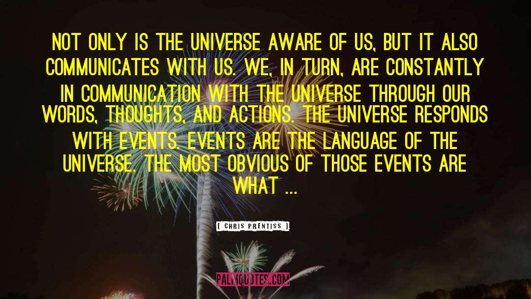 Chris Prentiss Quotes: Not only is the Universe