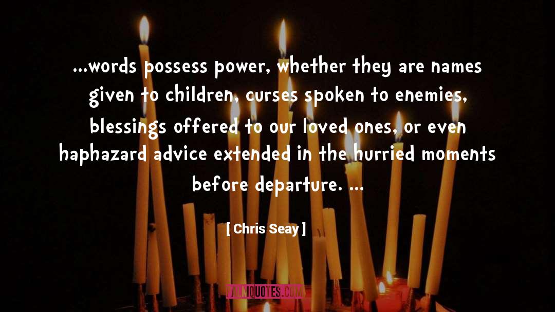 Chris Seay Quotes: ...words possess power, whether they