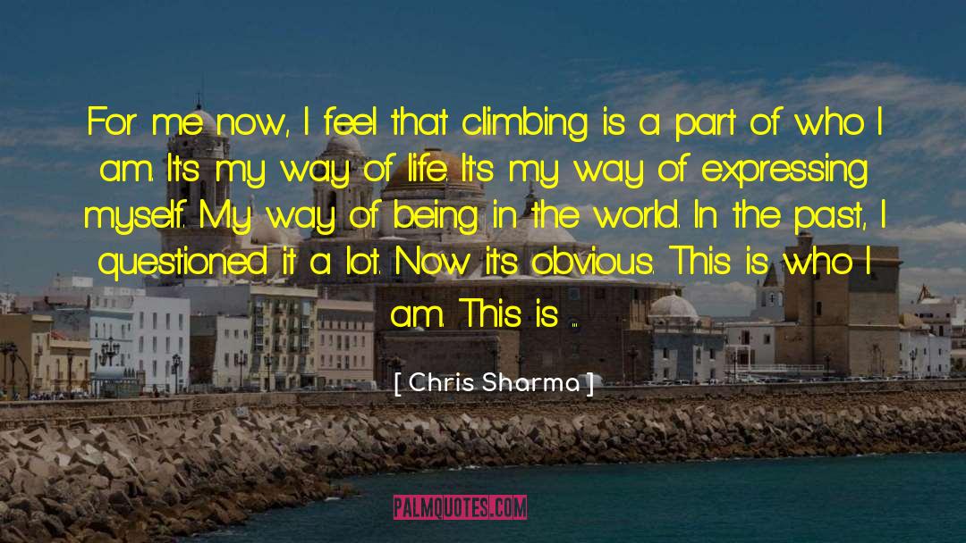 Chris Sharma Quotes: For me now, I feel