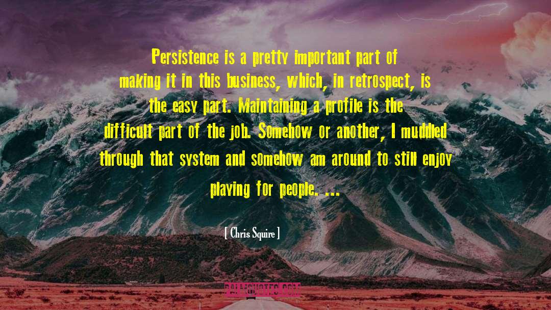 Chris Squire Quotes: Persistence is a pretty important