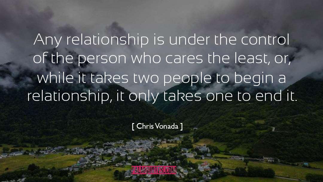 Chris Vonada Quotes: Any relationship is under the