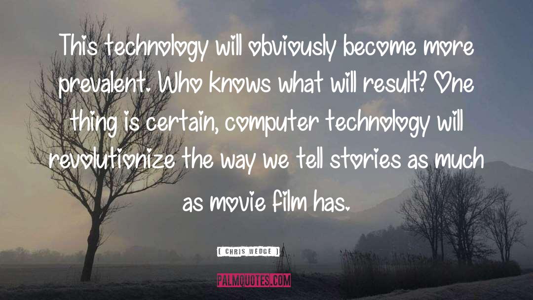Chris Wedge Quotes: This technology will obviously become