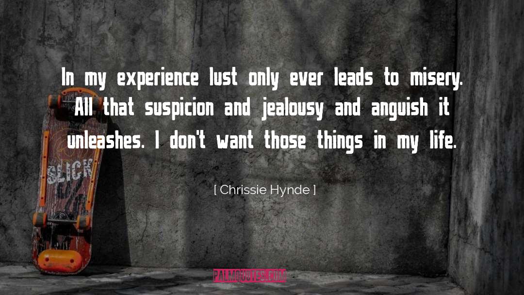 Chrissie Hynde Quotes: In my experience lust only