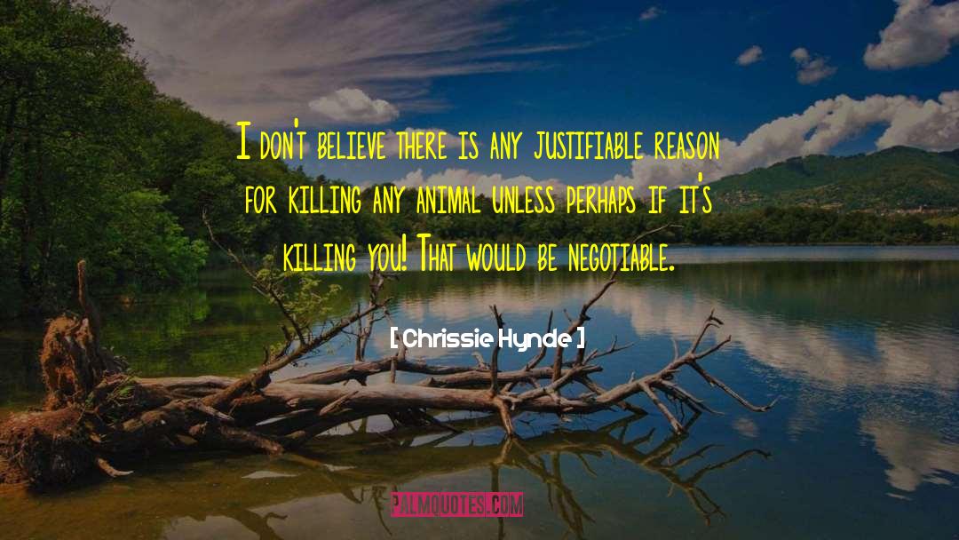 Chrissie Hynde Quotes: I don't believe there is