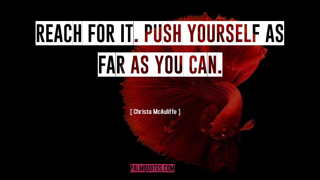 Christa McAuliffe Quotes: Reach for it. Push yourself