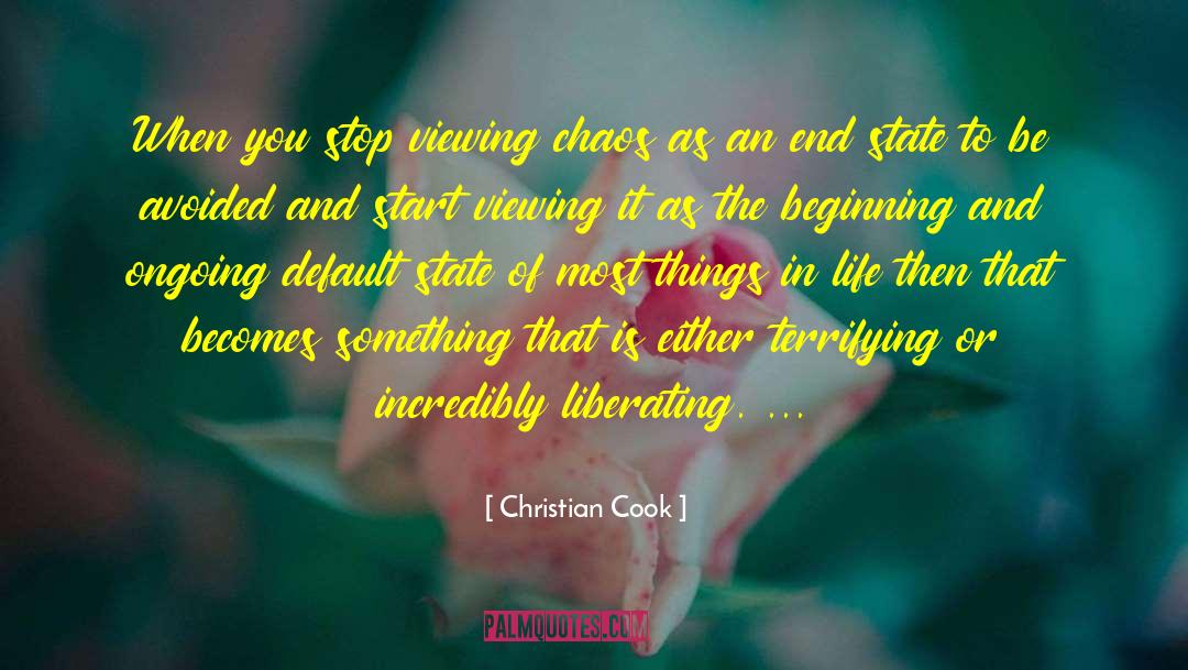 Christian Cook Quotes: When you stop viewing chaos