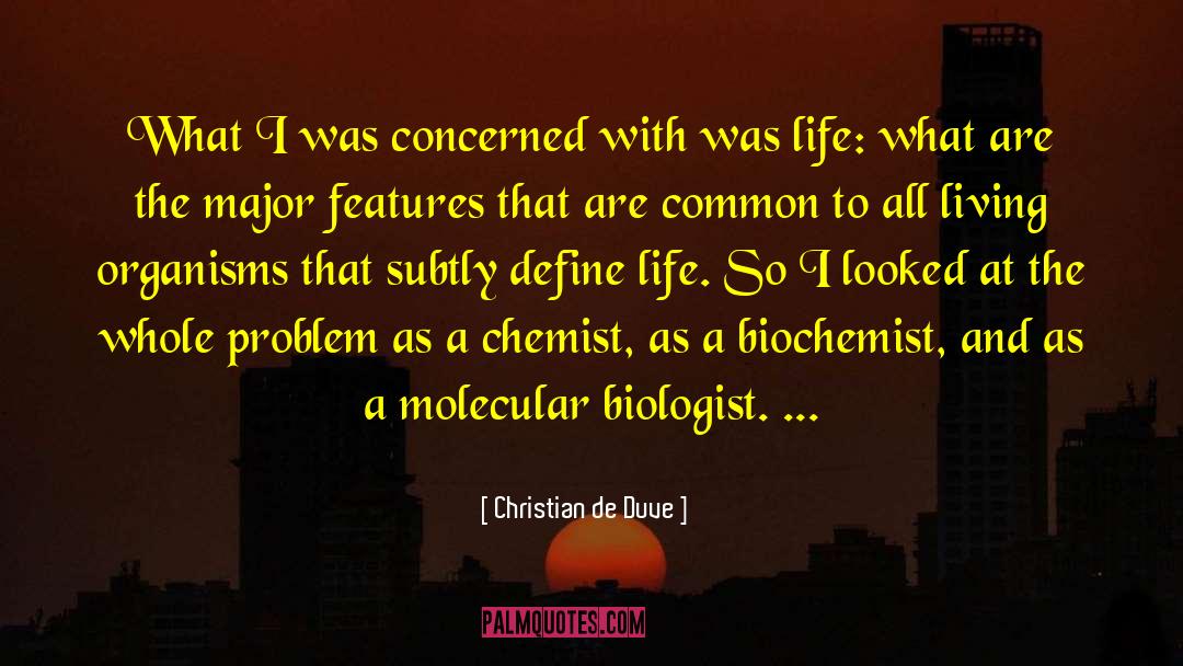 Christian De Duve Quotes: What I was concerned with